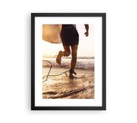 Cuadro Poster de Pared 30x40cm Póster Marco Surf Playa Alegría Wall Art Prints