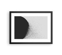 Cuadro Poster de Pared 40x30cm Marco Abstracción Blanco Y Negro Geometría Art