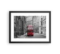 Cuadro Poster de Pared 40x30cm Marco Autobús inglaterra vacaciones londres Art