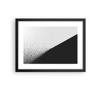 Cuadro Poster de Pared 40x30cm Marco Blanco Y Negro De Fondo Geometría Art