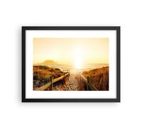 Cuadro Poster de Pared 40x30cm Marco la salida del sol onda isla océano Art