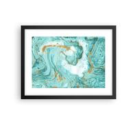 Cuadro Poster de Pared 40x30cm Póster Marco Abstracción Azul Agua moderno Art