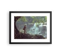 Cuadro Poster de Pared 40x30cm Póster Marco Asia Niño Cascada Wall Art Prints