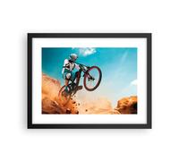 Cuadro Poster de Pared 40x30cm Póster Marco bicicleta deporte casco Wall Art