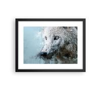 Cuadro Poster de Pared 40x30cm Póster Marco Blanco El Lobo Imagen Wall Art
