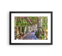 Cuadro Poster de Pared 40x30cm Póster Marco Calleación flores grecia Wall Art