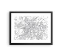 Cuadro Poster de Pared 40x30cm Póster Marco Ciudad Mapa Berlín Wall Art Prints