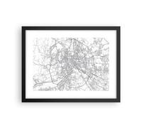 Cuadro Poster de Pared 40x30cm Póster Marco Ciudad Mapa Roma Wall Art Prints