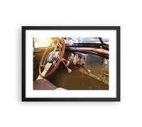 Cuadro Poster de Pared 40x30cm Póster Marco Coche Retro Antiguo Wall Art Prints
