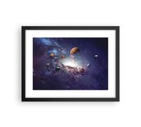 Cuadro Poster de Pared 40x30cm Póster Marco Cosmos Planetas Las Estrellas Art