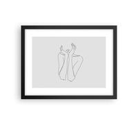 Cuadro Poster de Pared 40x30cm Póster Marco Ensueño Mujer Esbozo Wall Art Prints