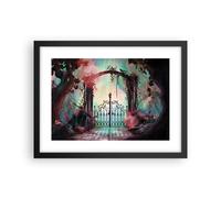 Cuadro Poster de Pared 40x30cm Póster Marco Fantasía Puerta Jardín Wall Art