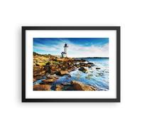 Cuadro Poster de Pared 40x30cm Póster Marco Faro orilla nube Paisaje Wall Art