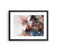 Cuadro Poster de Pared 40x30cm Póster Marco guitarra musica Wall Art Prints
