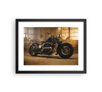 Cuadro Poster de Pared 40x30cm Póster Marco Harley-Davidson Moto Motor Wall Art