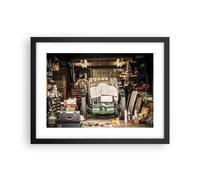 Cuadro Poster de Pared 40x30cm Póster Marco Histórico Coche Garaje Wall Art