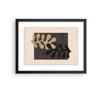 Cuadro Poster de Pared 40x30cm Póster Marco Hojas Forma Figura Wall Art Prints