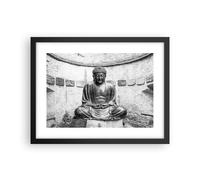 Cuadro Poster de Pared 40x30cm Póster Marco Japonés Buda Estatua Wall Art Prints