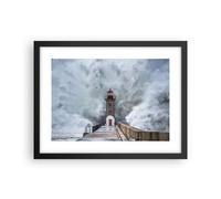 Cuadro Poster de Pared 40x30cm Póster Marco Linterna Mar Tormenta Wall Art