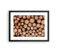 Cuadro Poster de Pared 40x30cm Póster Marco Madera Troncos Troncos Wall Art