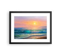 Cuadro Poster de Pared 40x30cm Póster Marco mar ola orilla Wall Art Prints Decor