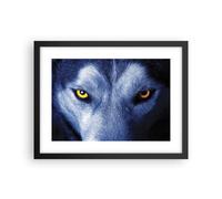 Cuadro Poster de Pared 40x30cm Póster Marco Mira El Lobo Ojos Wall Art Prints
