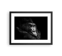 Cuadro Poster de Pared 40x30cm Póster Marco Mono Gorila Retrato Wall Art Prints