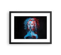 Cuadro Poster de Pared 40x30cm Póster Marco Negro Mujer Emociones Wall Art
