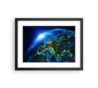 Cuadro Poster de Pared 40x30cm Póster Marco Noche espacio mundo vista Wall Art
