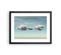 Cuadro Poster de Pared 40x30cm Póster Marco Nubes Hamaca Descanso Wall Art
