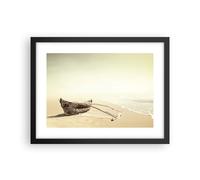 Cuadro Poster de Pared 40x30cm Póster Marco Łódź Naufragio Mar Wall Art Prints