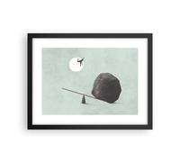Cuadro Poster de Pared 40x30cm Póster Marco Piedra Palanca Física Wall Art