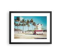 Cuadro Poster de Pared 40x30cm Póster Marco playa miami florida Wall Art Prints