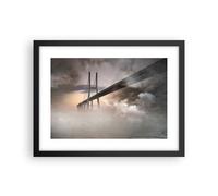 Cuadro Poster de Pared 40x30cm Póster Marco puente niebla agua Wall Art Prints