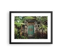 Cuadro Poster de Pared 40x30cm Póster Marco Puerta Puerta Verde Wall Art Prints
