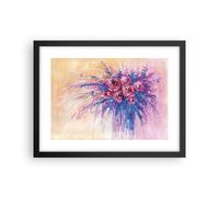 Cuadro Poster de Pared 40x30cm Póster Marco Ramo Flores Rosas Wall Art Prints