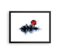Cuadro Poster de Pared 40x30cm Póster Marco rojo sol puerta Wall Art Prints
