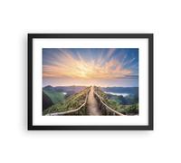 Cuadro Poster de Pared 40x30cm Póster Marco Sendero Montaña Azores Wall Art
