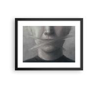 Cuadro Poster de Pared 40x30cm Póster Marco Símbolo Boca Discurso Wall Art