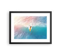 Cuadro Poster de Pared 40x30cm Póster Marco Surf Ola Luz Wall Art Prints Decor