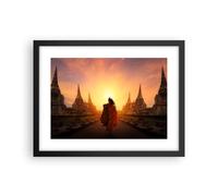 Cuadro Poster de Pared 40x30cm Póster Marco templo monje Wall Art Prints Decor