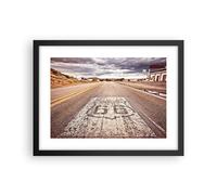 Cuadro Poster de Pared 40x30cm Póster Marco USA ruta 66 viaje Wall Art Prints