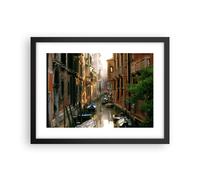 Cuadro Poster de Pared 40x30cm Póster Marco Venecia puente agua casa Wall Art