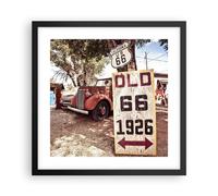 Cuadro Poster de Pared 40x40cm camino viejo 66 estados unidos de américa Art
