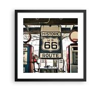 Cuadro Poster de Pared 40x40cm camino viejo 66 estados unidos de américa Art