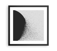 Cuadro Poster de Pared 40x40cm Marco Abstracción Blanco Y Negro Geometría Art