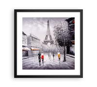 Cuadro Poster de Pared 40x40cm Marco Arquitectura París Eiffle francia Art