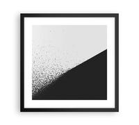 Cuadro Poster de Pared 40x40cm Marco Blanco Y Negro De Fondo Geometría Art