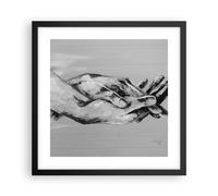 Cuadro Poster de Pared 40x40cm Marco Escrito A Mano Manos Blanco Y Negro Art