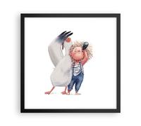 Cuadro Poster de Pared 40x40cm Póster Marco Albatros Niño Imagen Wall Art Prints